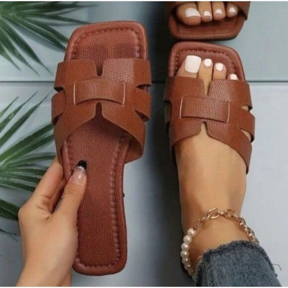 Women's non-slip flat sandal slide - Picture 3 of 3